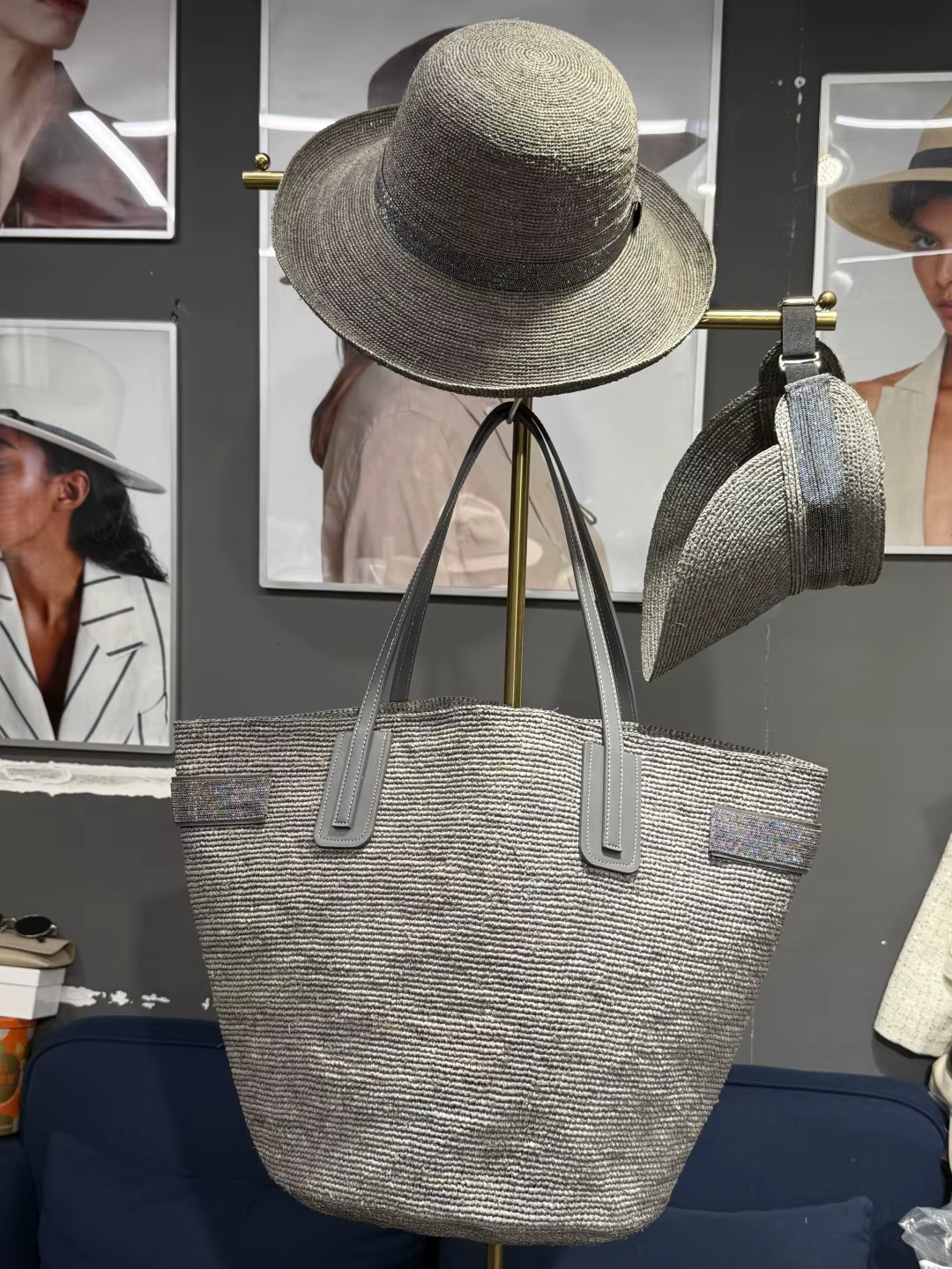Nouveauté 2026 : Ensemble sac à main et chapeau en raphia tressé pour femme — Élégant