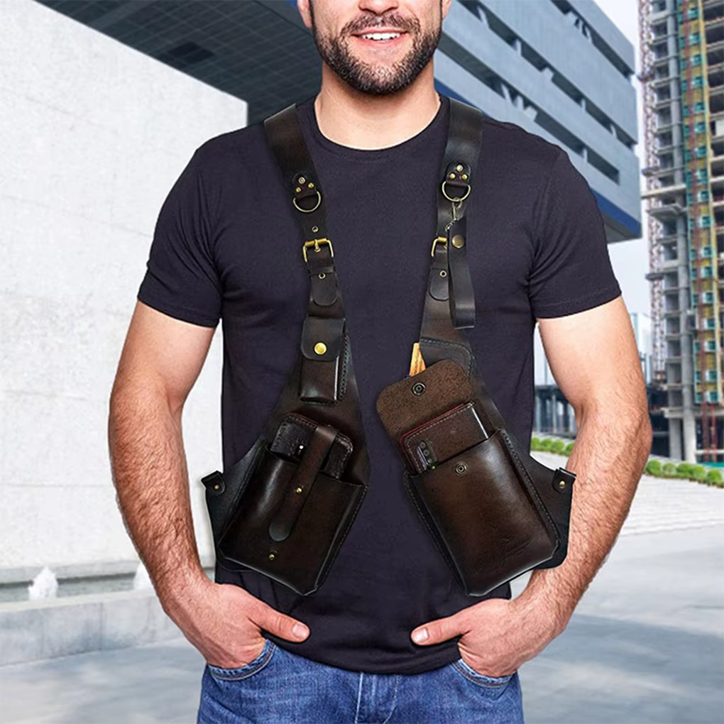 Style européen américain rétro en cuir PU bandoulière sous les bras sac