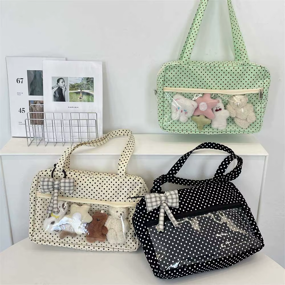 Épaule sous les bras Y2K Ulzzang Ita Sac Femme à pois Sac fourre-tout à la mode Bolso Transparent Sac