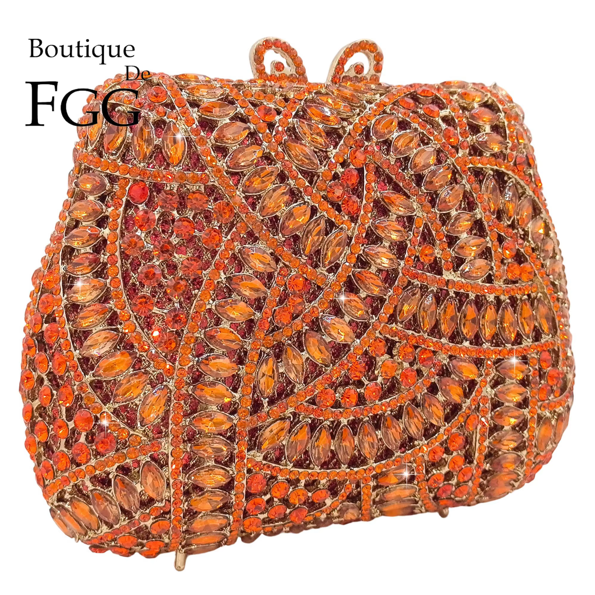 Boutique De FGG Sacs à main de soirée rayés orange pour femmes