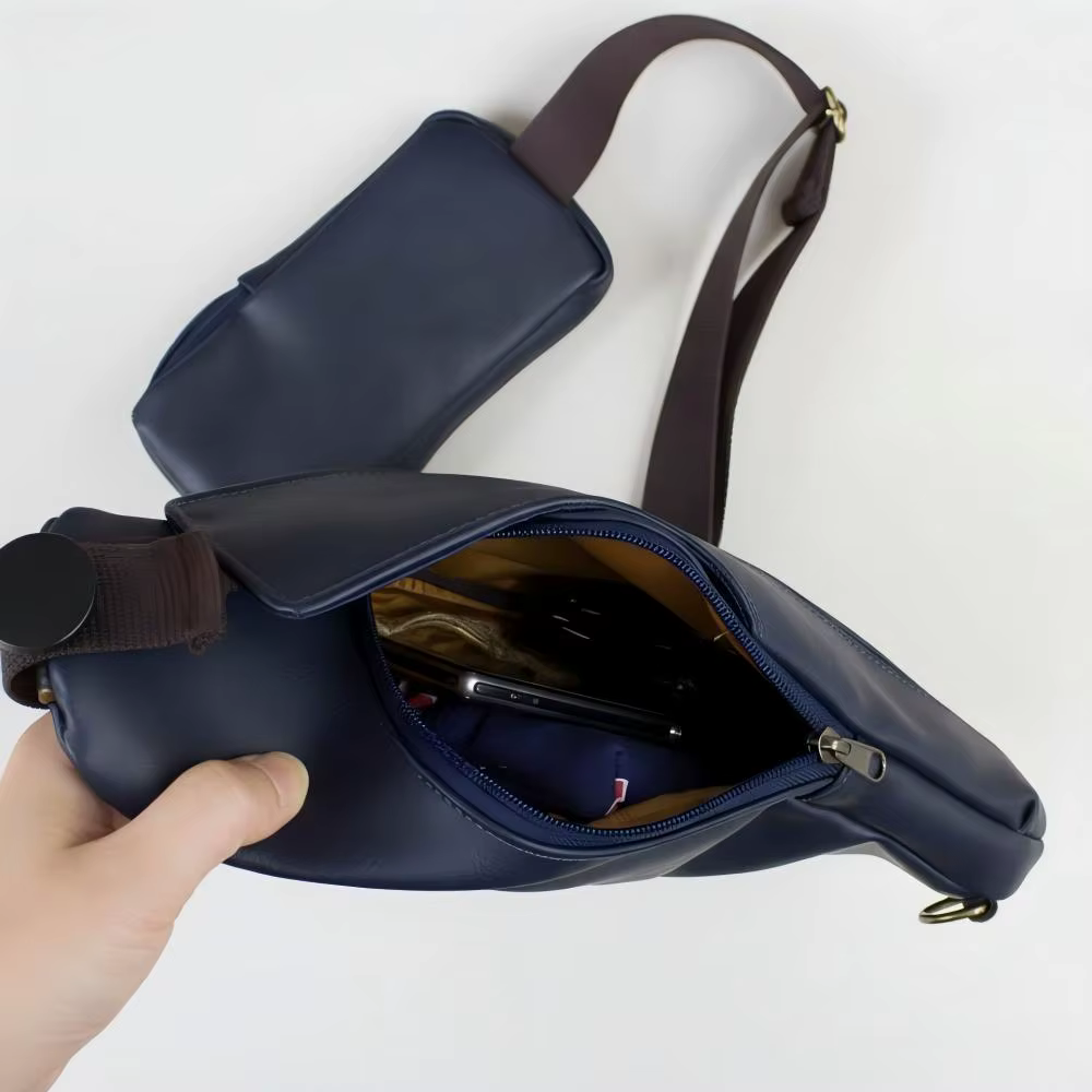 Sac à bandoulière avec poche pour téléphone sur sangle
