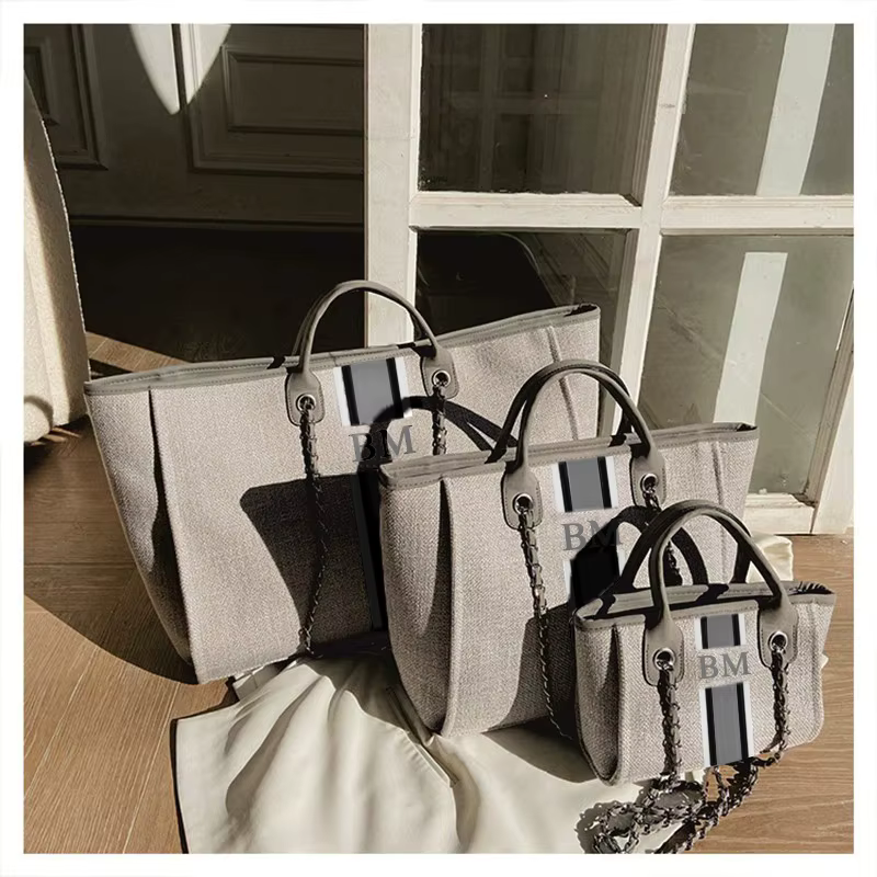 Personnaliser monogramme sac fourre-tout grande maman Mini toile sac à main sacs de voyage personnalisé chaîne sac