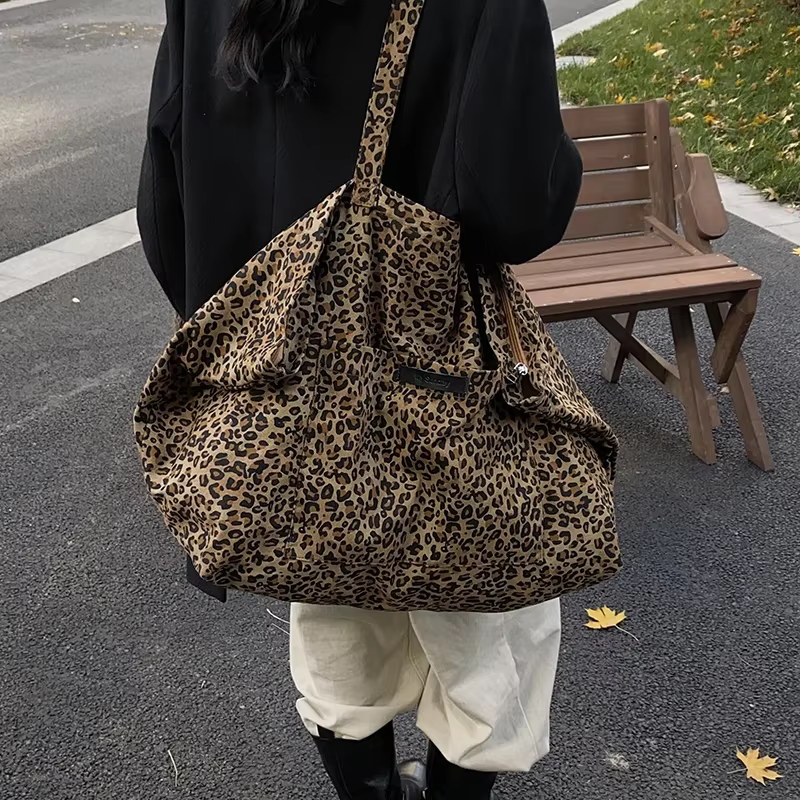 Leftside-Sac à main design léopard pour femme