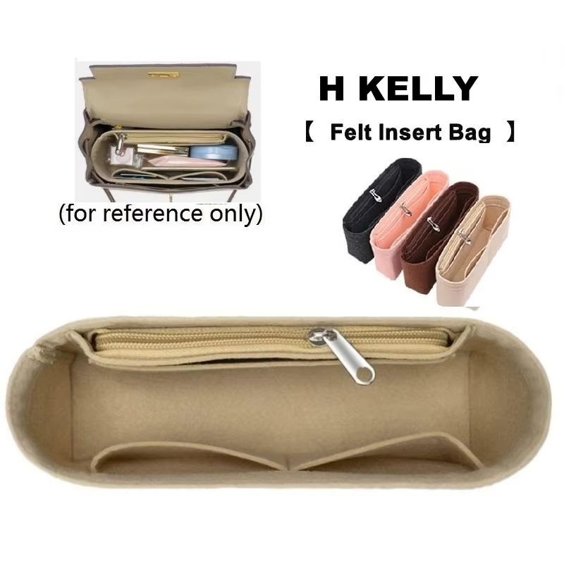 H Kelly-Sac à main en feutre pour maquillage pour femme