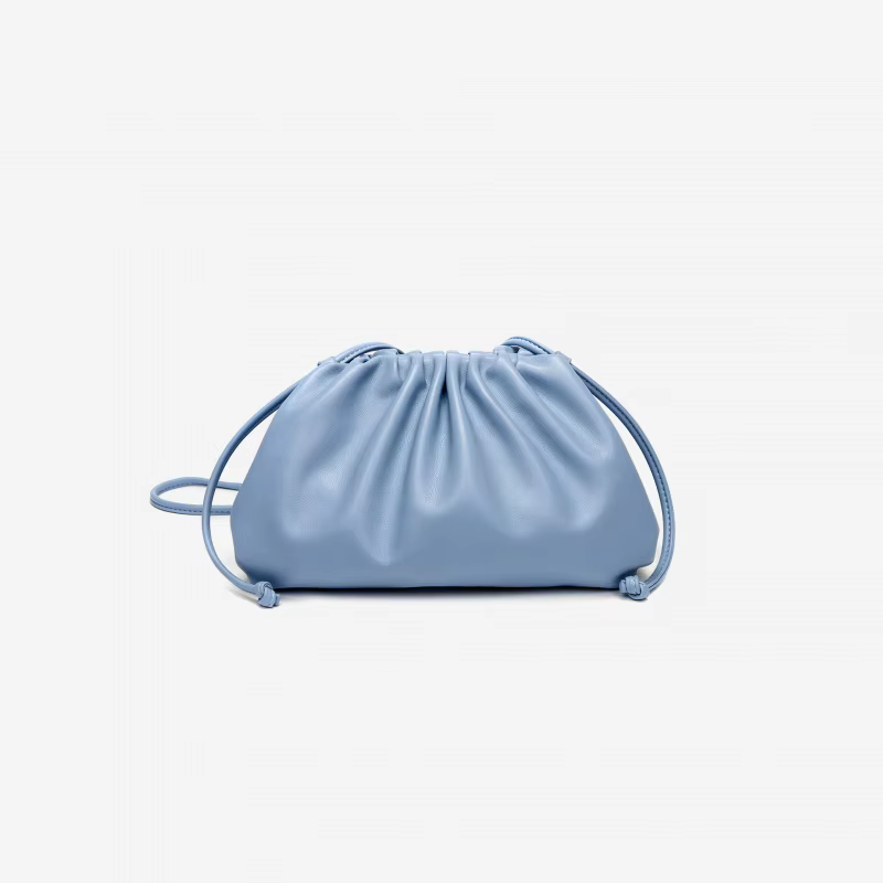 Sac nuage froncé bordeaux chic pour femme, sac à bandoulière type dumpling