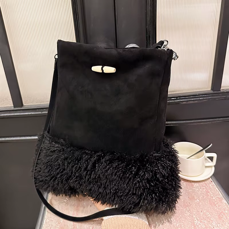 ChimBrand-Sac messager en cuir suédé pour femme