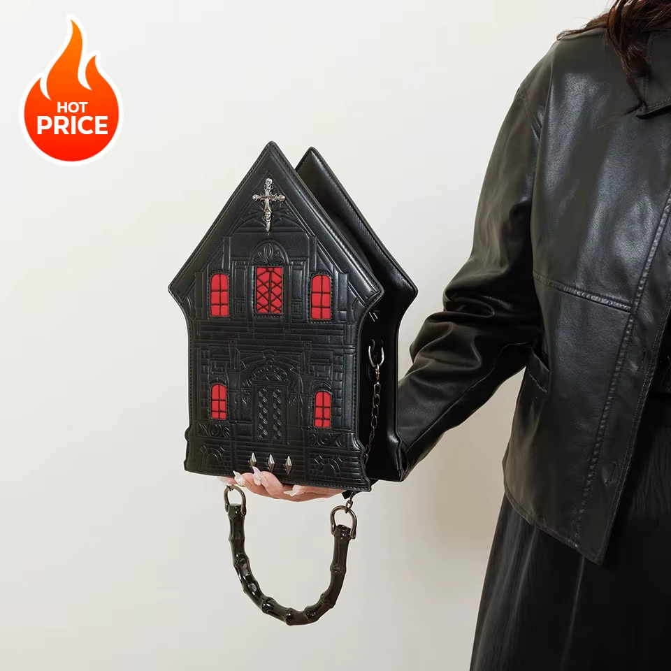 Nouveau sac latéral créatif tridimensionnel en forme de maison pour dames Style Punk sacs à bandoulière personnalisés