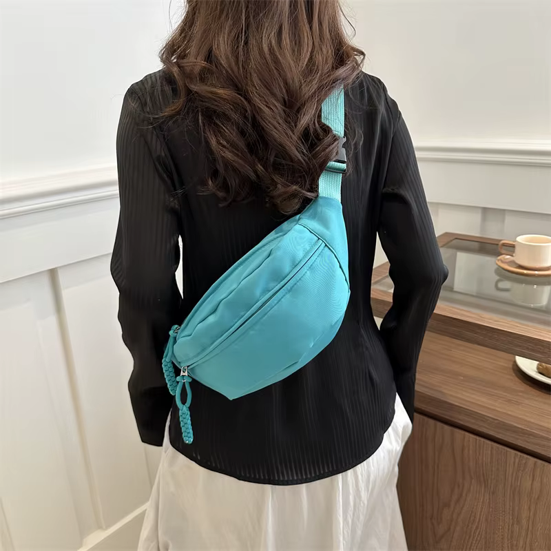 Sac de taille en toile demi-lune pour femme