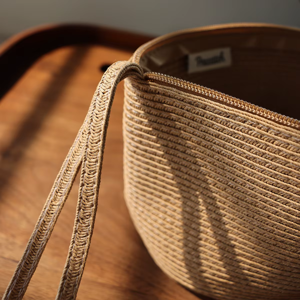 Sac à cosmétiques tissé en paille