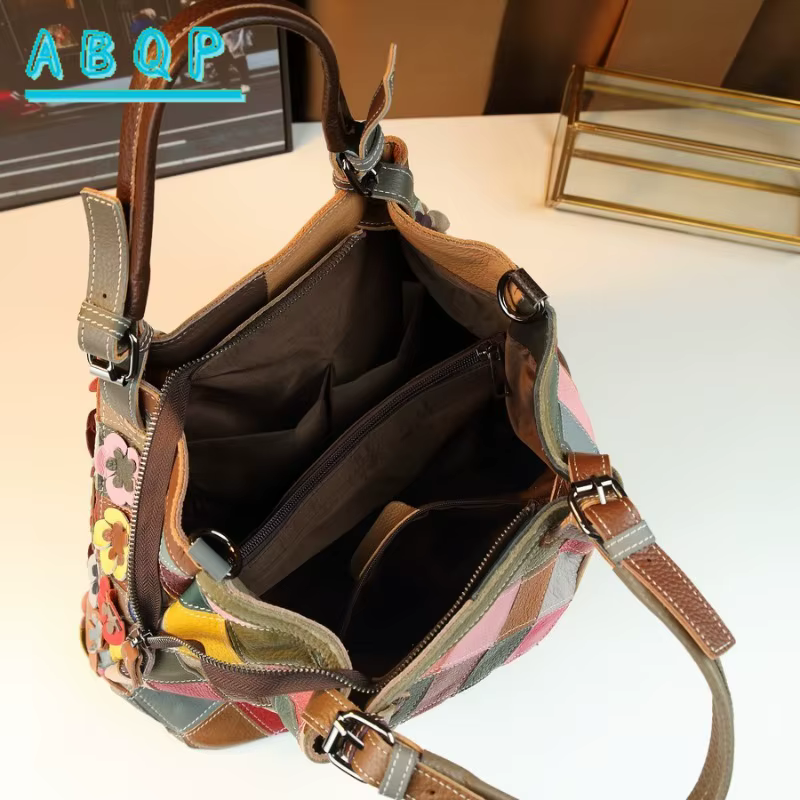 ABQP Nouveau sac à main pour femme en cuir véritable