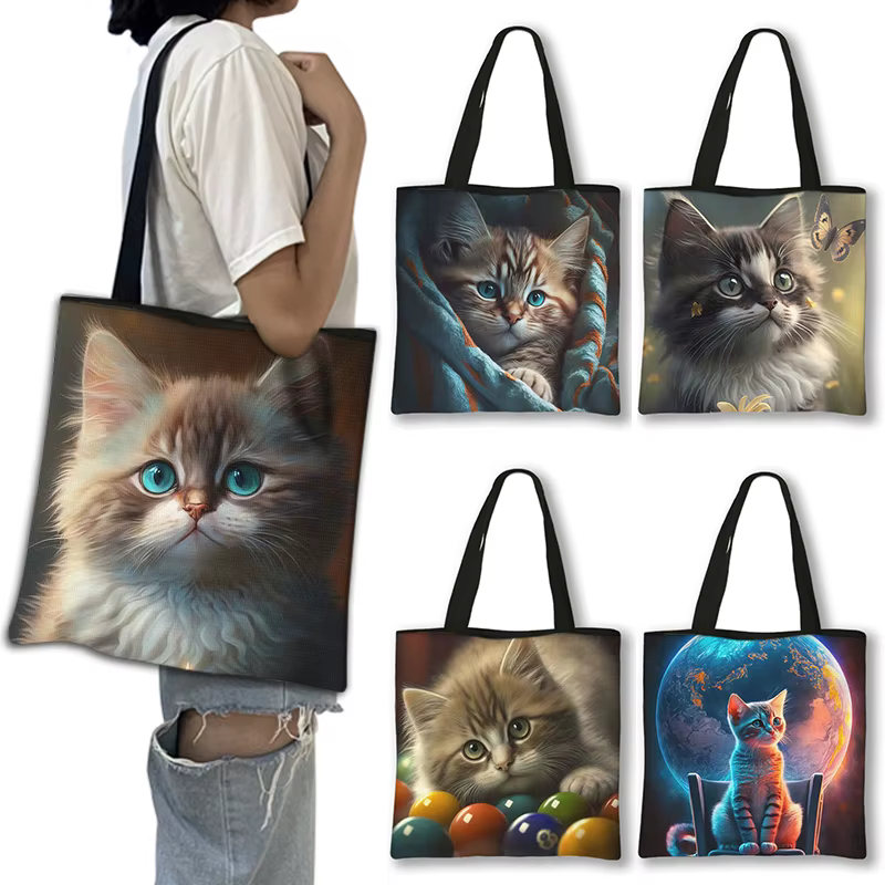 Sac à bandoulière imprimé chaton Kawaii