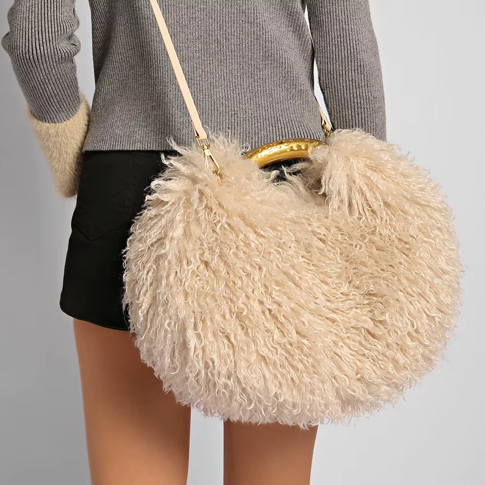 Nouveau sac à main en fourrure pour femme