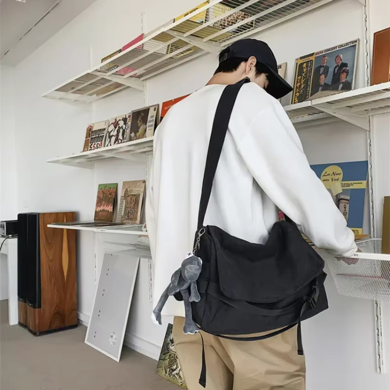 Sac messager en toile dames grande capacité sacs à main sac à bandoulière jeunes filles étudiants