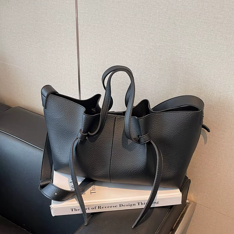 Noir décontracté doux grande capacité fourre-tout femmes sacs à main concepteur de luxe en cuir Pu sac à bandoulière