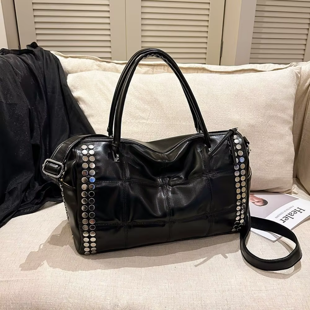 Sac fourre-tout matelassé grande capacité avec rivets