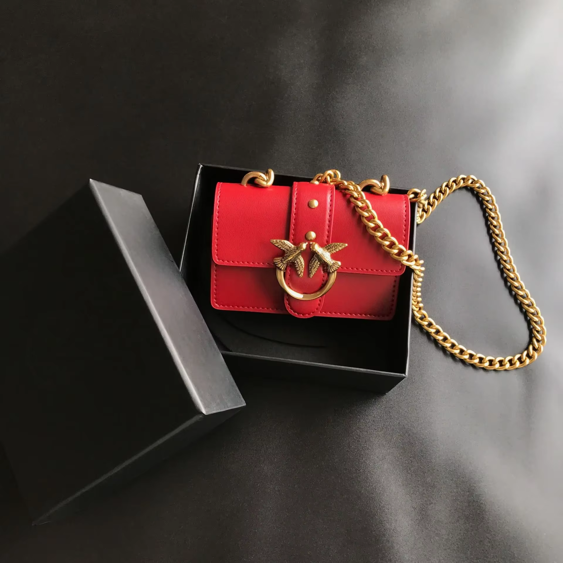 Nouveau sac à main classique ultra-mini en cuir véritable de style pinko