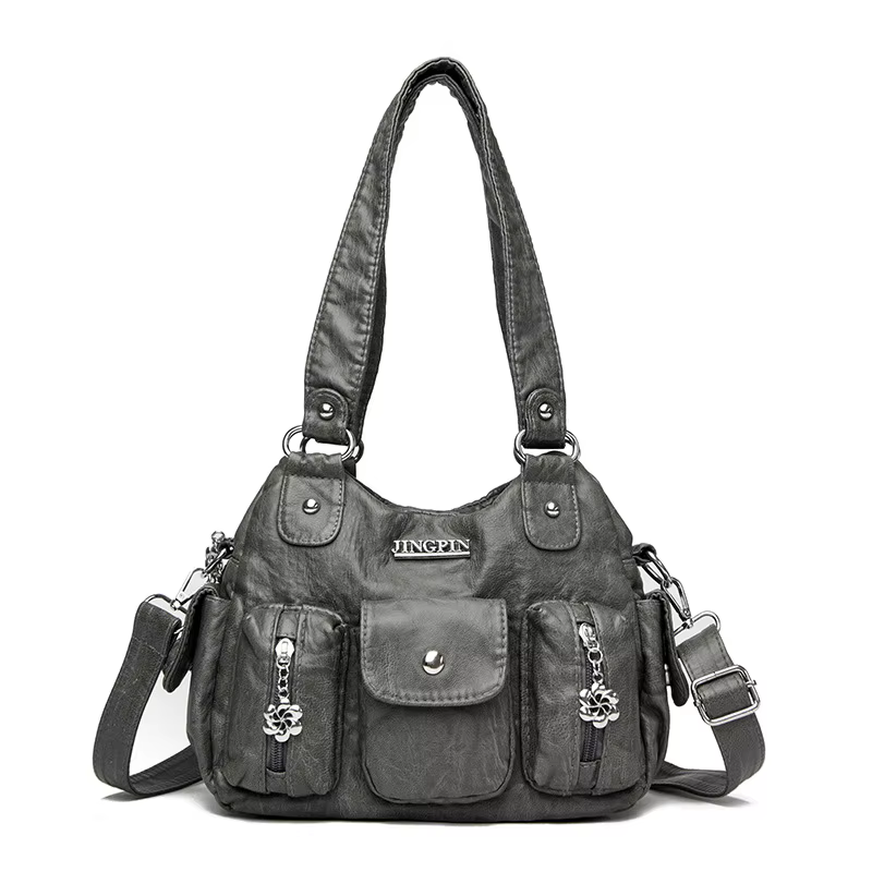 Sac à main rétro en cuir de grande capacité pour femmes