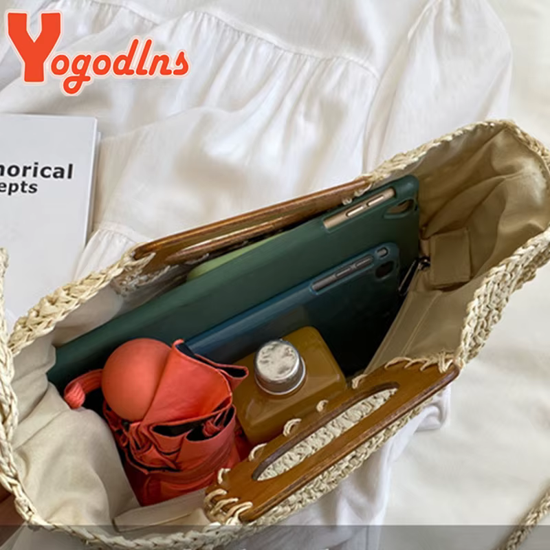 Sac de paille minimaliste pour femmes
