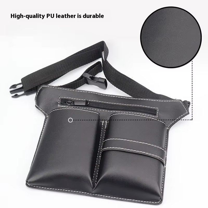 1PC coiffeur ciseaux sac Salon barbier PU cuir taille pochette avec ceinture