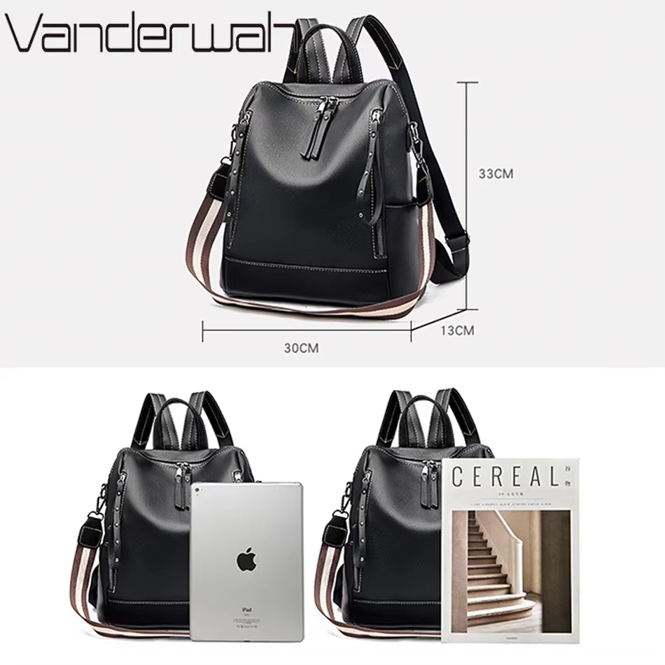 Sac à Dos de marque de luxe en cuir souple, étanche, Style Preppy, Sac multifonction pour jeunes étudiants