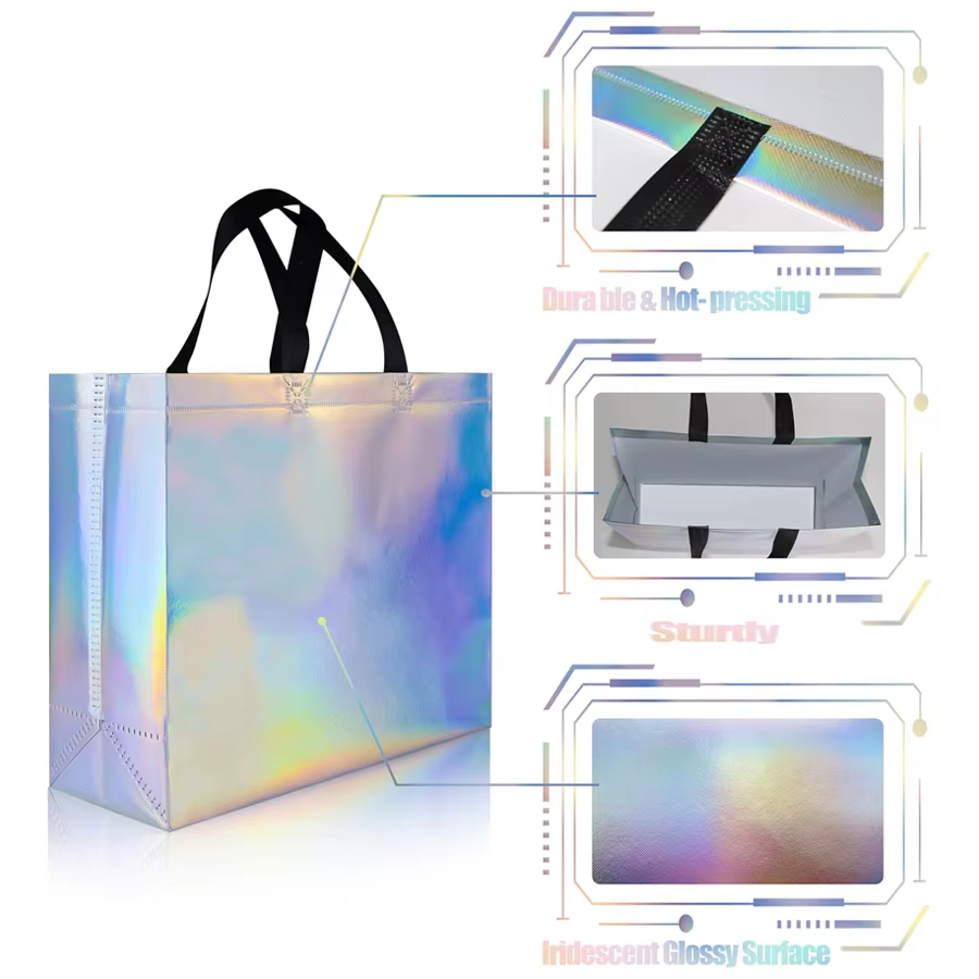 Sac cadeau arc-en-ciel brillant