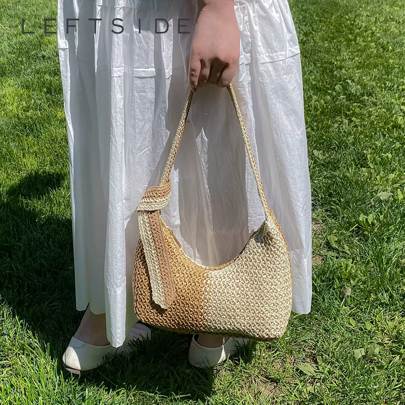 Sac à bandoulière tissé petit format pour femme