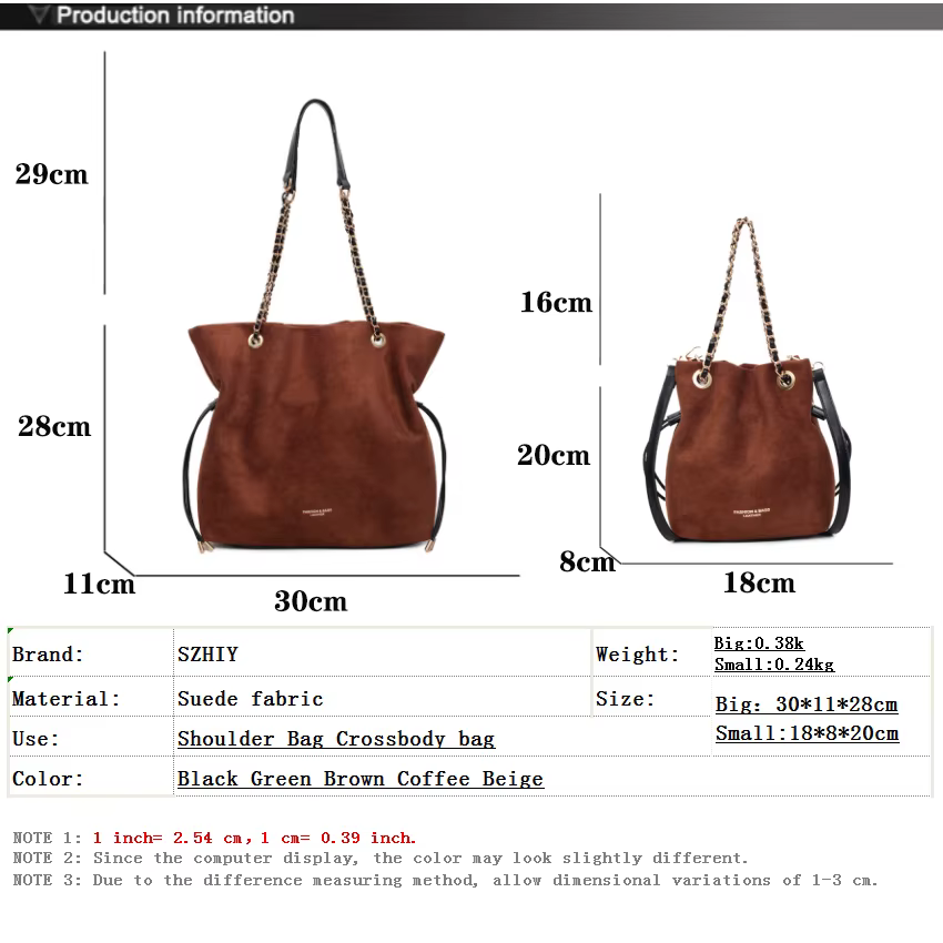 Sac à bandoulière en daim pour femmes