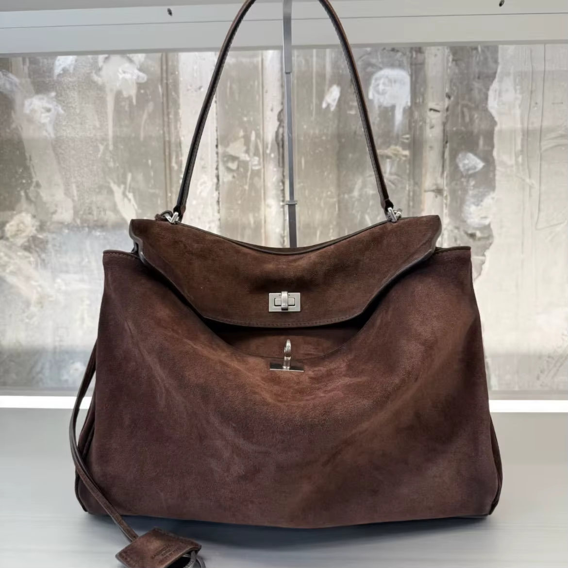 Nouveau Sac Fourre-tout en Daim Rodeo 2025 – Grand Sac à Main Commuter en Cuir Mat avec Poignée Supérieure