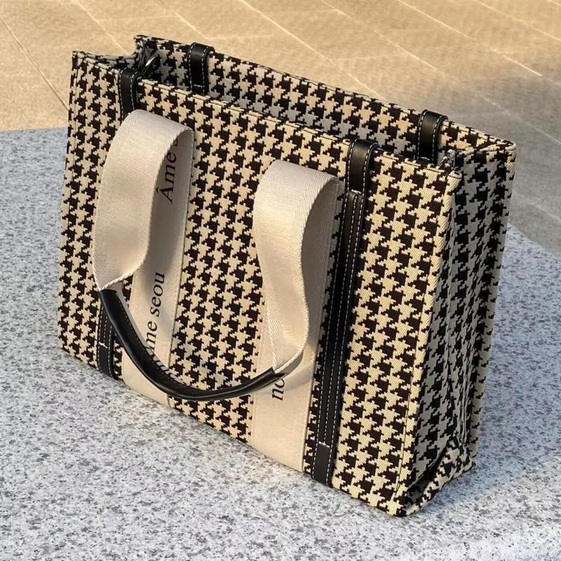 Sac fourre-tout pied-de-poule pour femmes