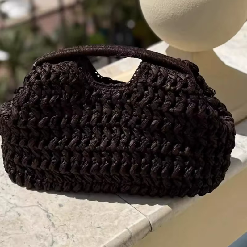 Sac bandoulière de luxe en paille tressée