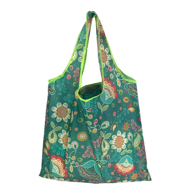 2024 femmes fourre-tout sac à provisions fleur impression pliable réutilisable écologique Shopper sacs