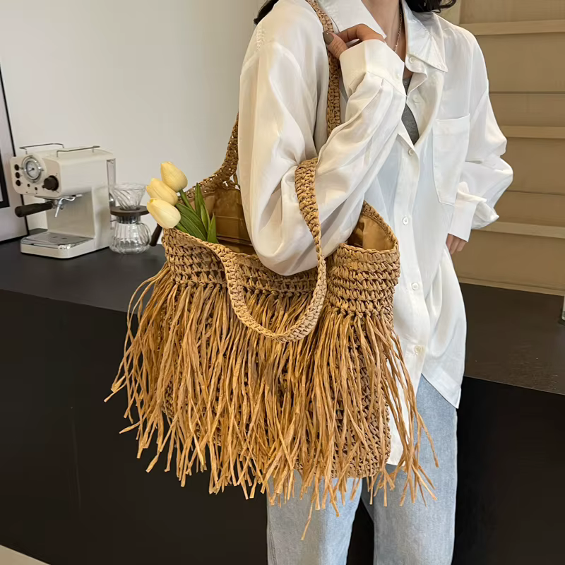 Sacs de plage en paille pour femmes