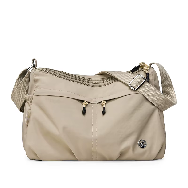 Sac à bandoulière grande capacité pour femme avec trois poches : sac fourre-tout en nylon multi-poches – le choix idéal pour les sorties shopping des mamans