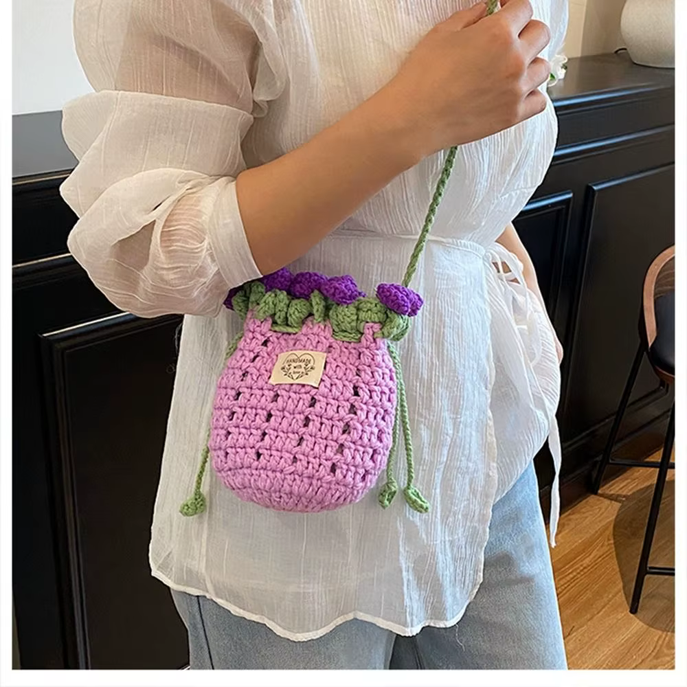 Sac tissé en Bouquet de roses bohème