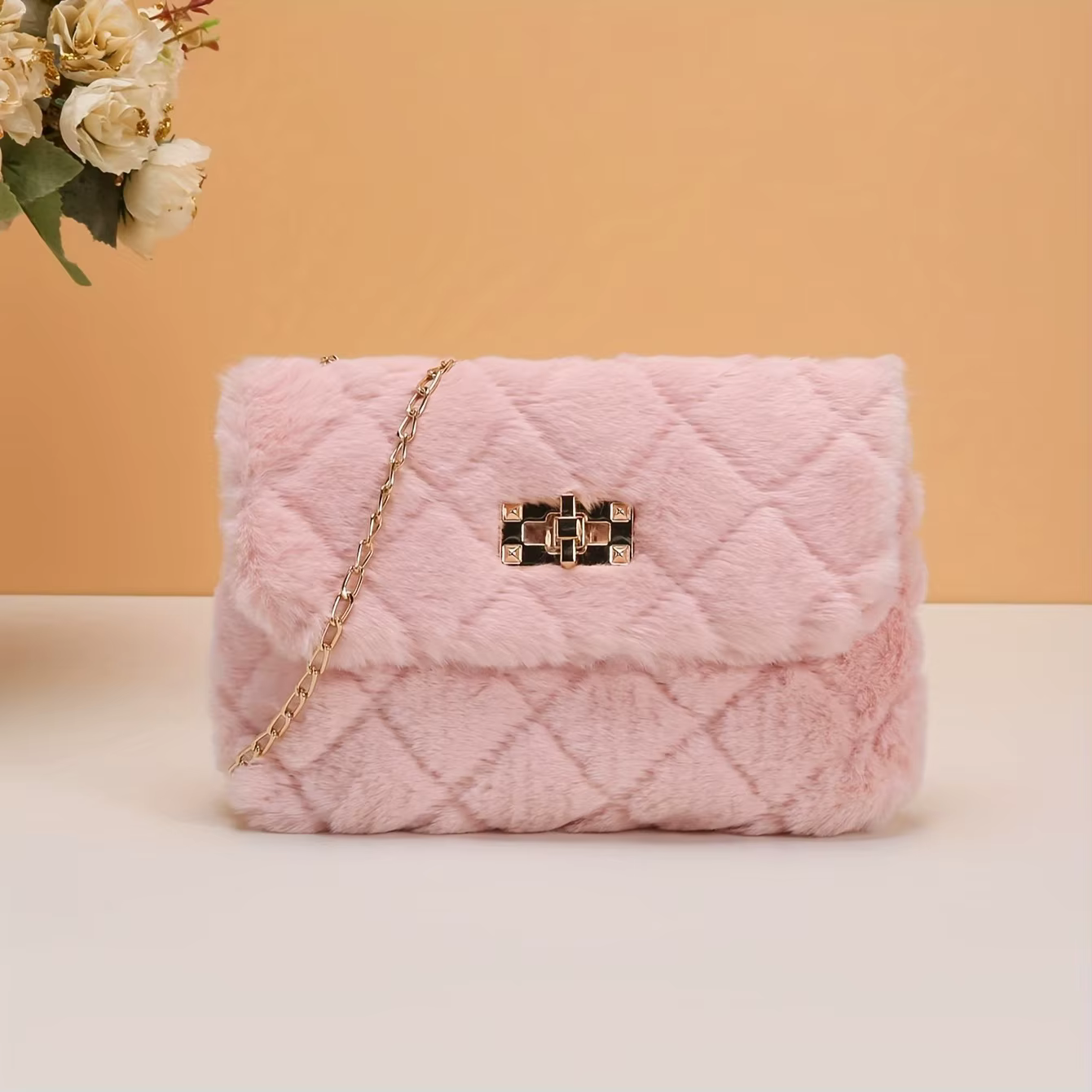 sac à bandoulière en fausse fourrure