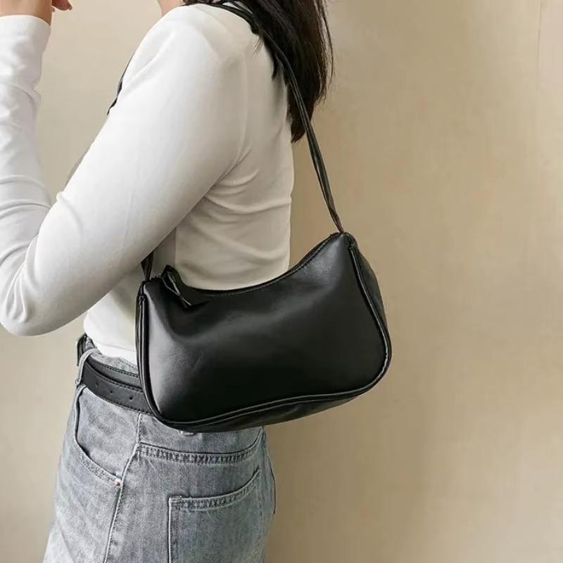 Joli nouveau 1 pièces sac à bandoulière tendance sous les bras sac à main polyvalent Niche couleur unie sac de