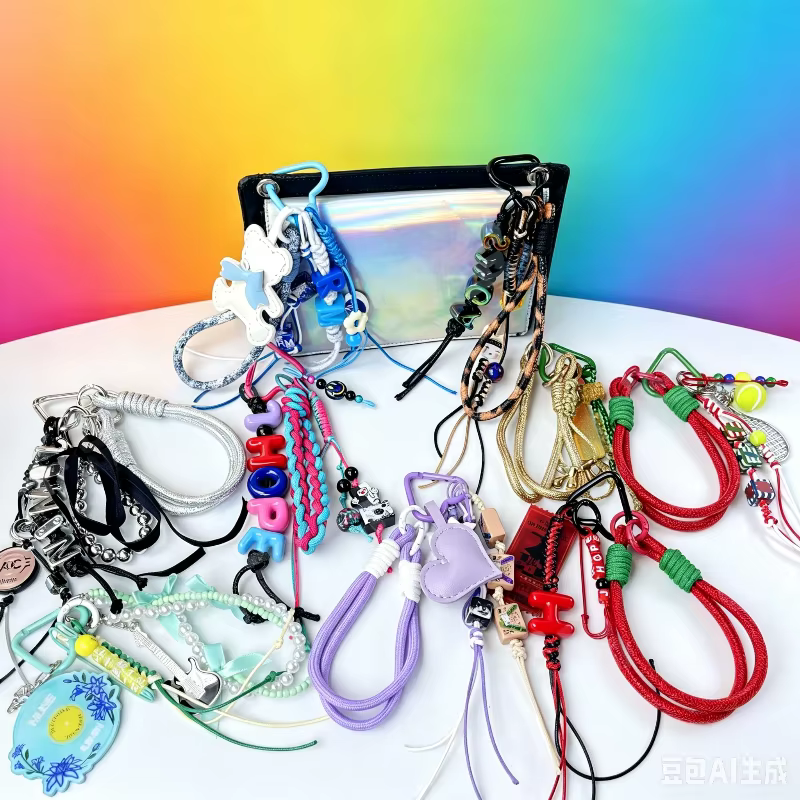 En stock : Charm de sac en corde tressée fait main Bte