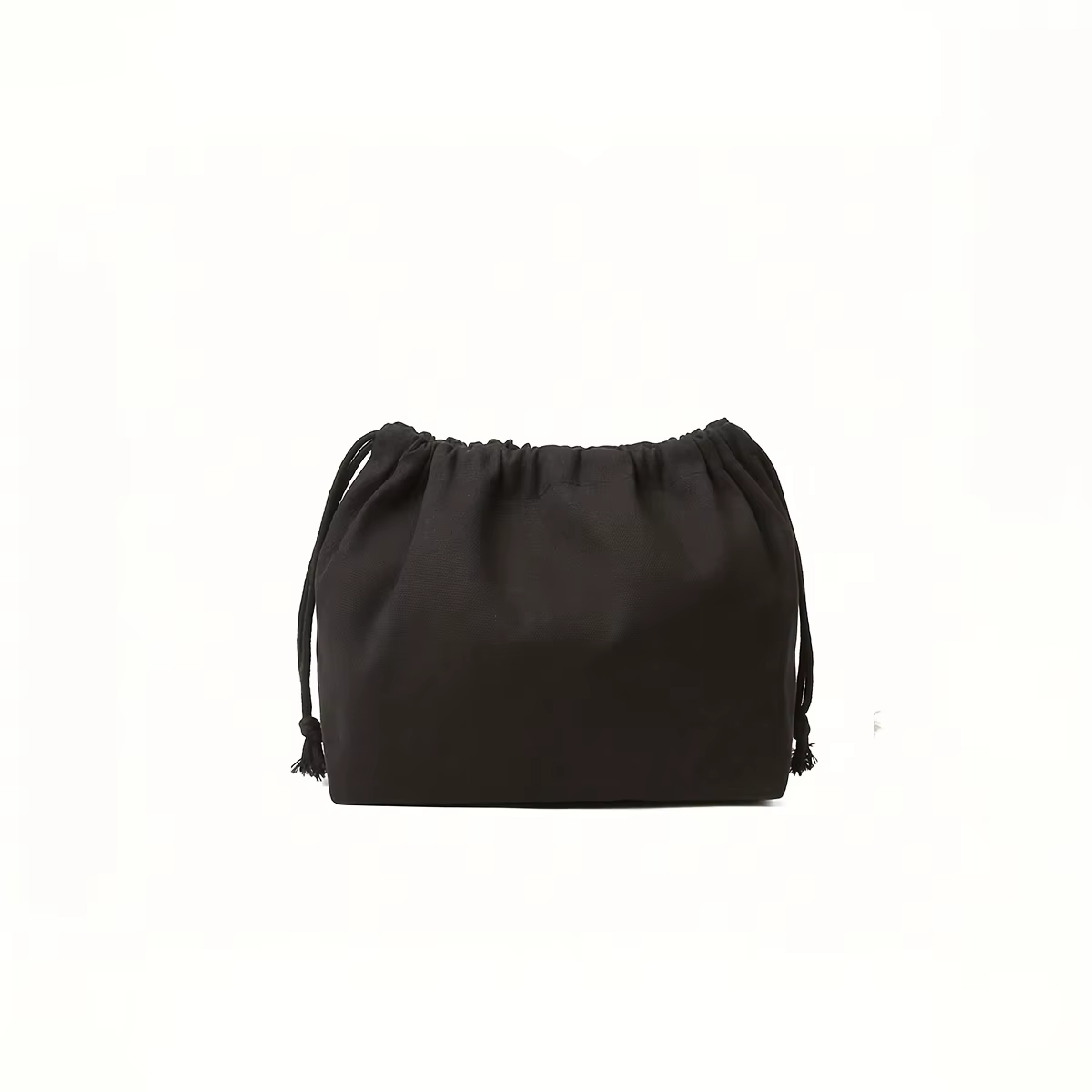 1 sac de rangement beige en polyester à double cordon de serrage - un accessoire décontracté et un sac organisateur de cosmétiques avec fermeture sécurisée