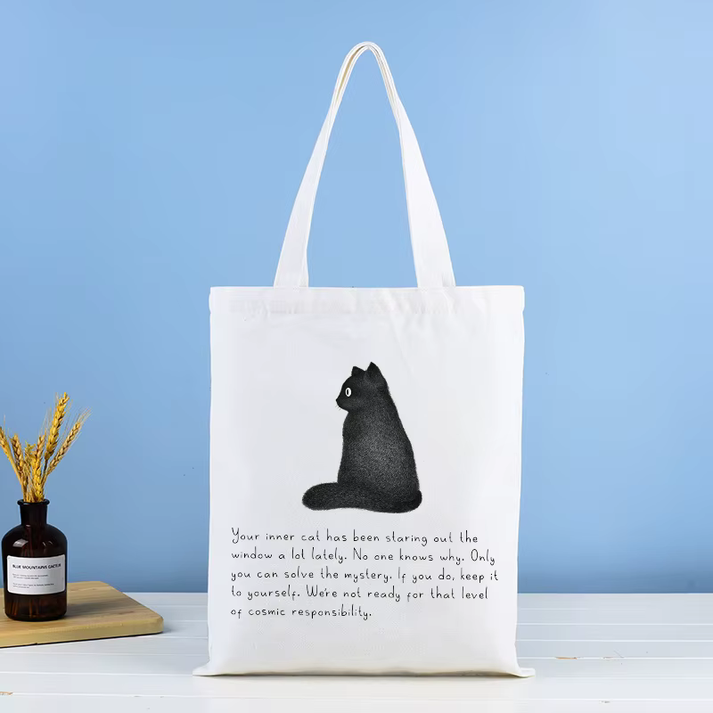 Sac à main pour femme motif chat noir mignon et paresseux