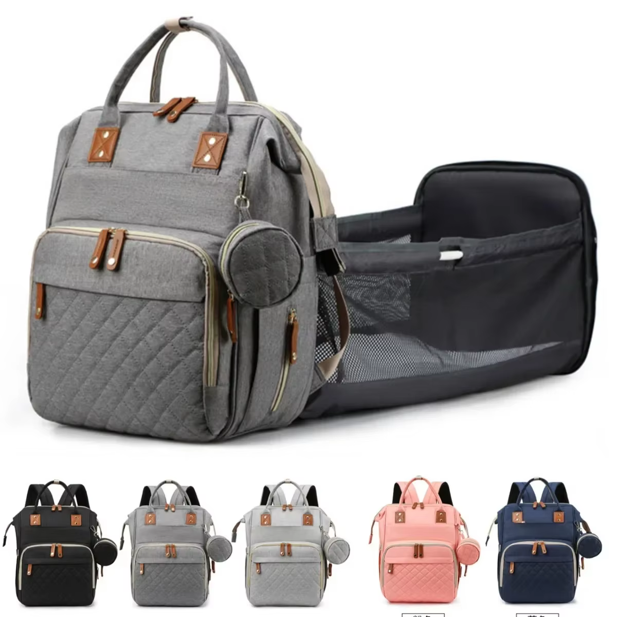 Sac à dos pour maman avec berceau pliable