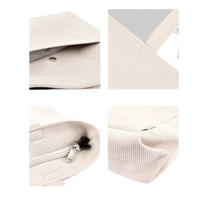 Sac fourre-tout en velours côtelé pour femme