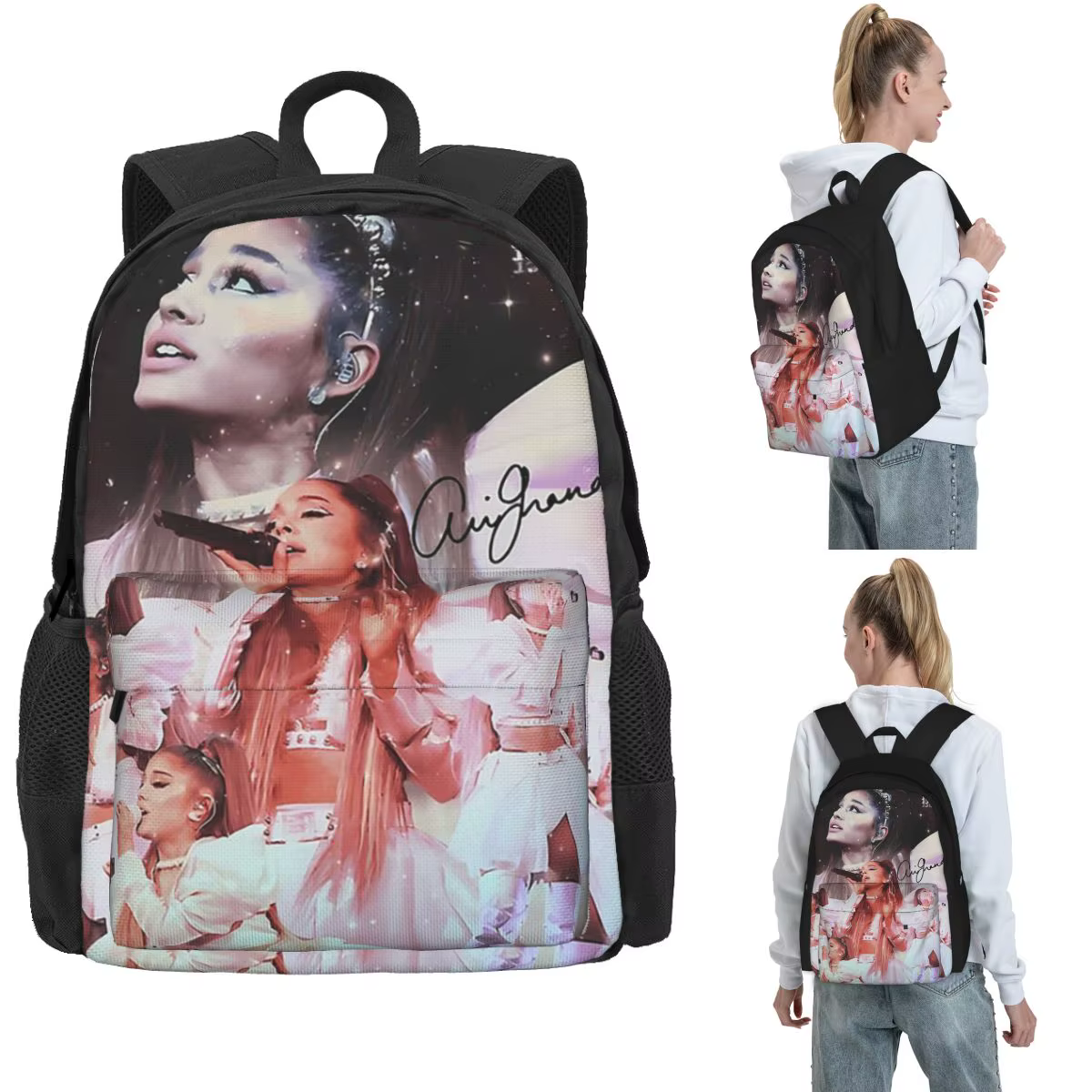 Musique R et B le meilleur chanteur Ariana Grande sacs à dos garçons filles Bookbag étudiants