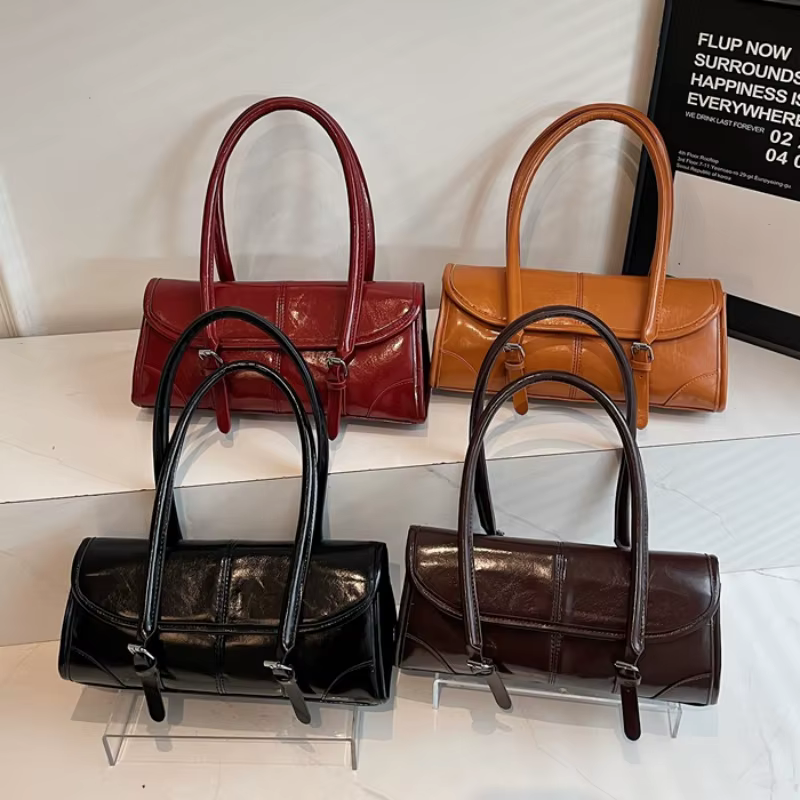 Sac sous les bras en cuir PU bordeaux de haute qualité