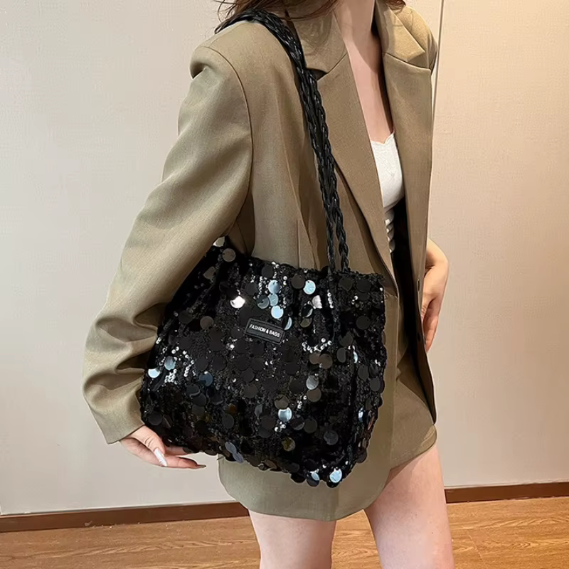 Grand sac sous les bras à paillettes de capacité