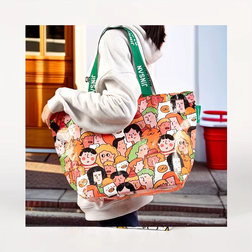 Grand sac de courses à thème dessin animé – Fabriqué en matériau PP épais