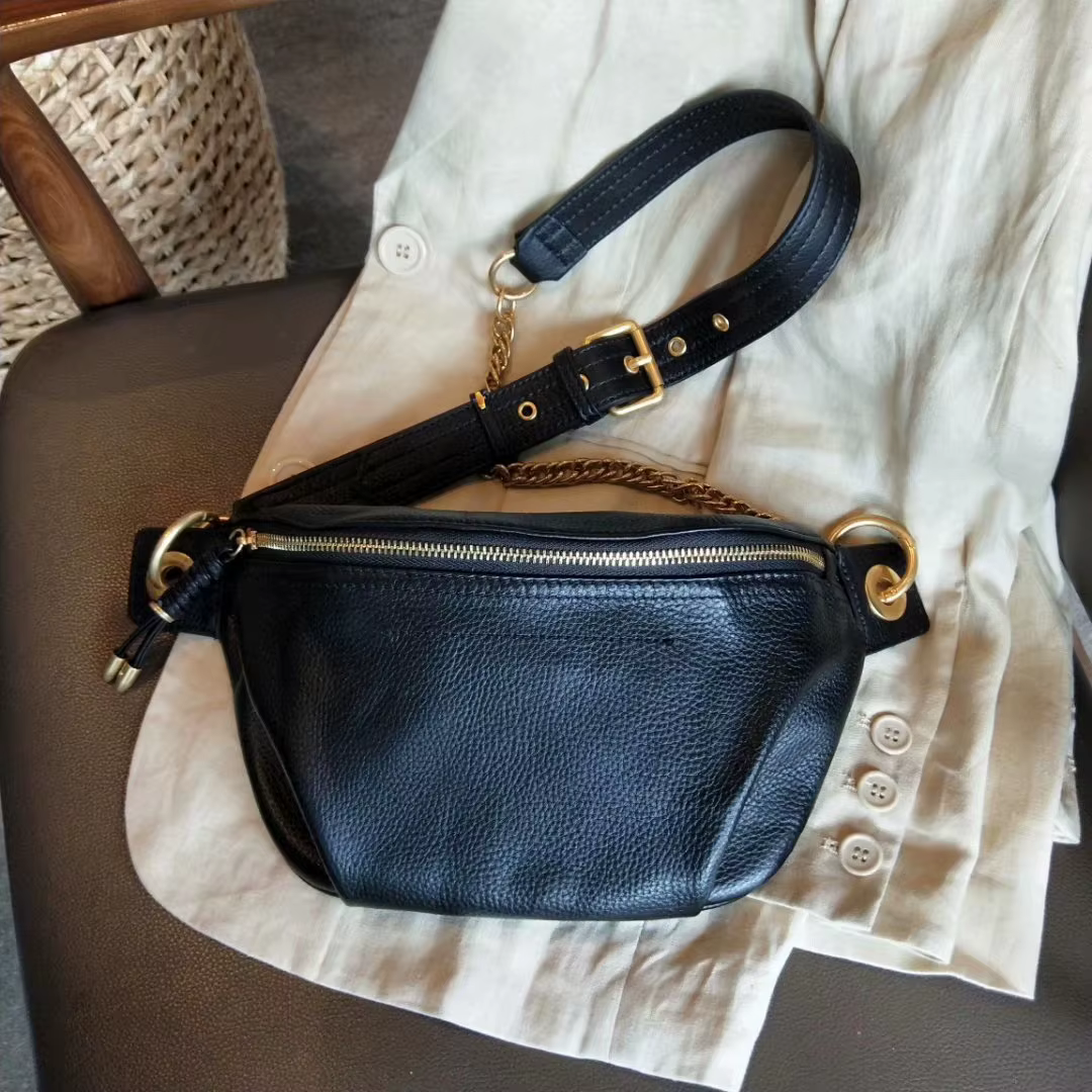 BRIGGS – sac à bandoulière multifonctionnel en cuir véritable gaufré pour femmes, sacoche de poitrine, accessoire féminin à la mode
