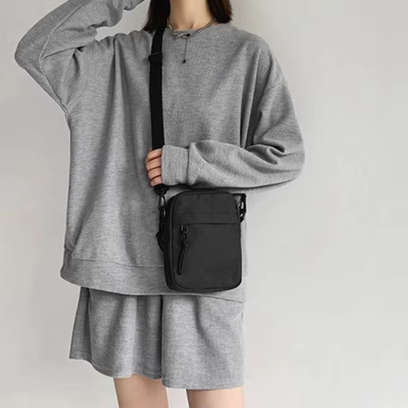 Sac à bandoulière unisexe de couleur unie
