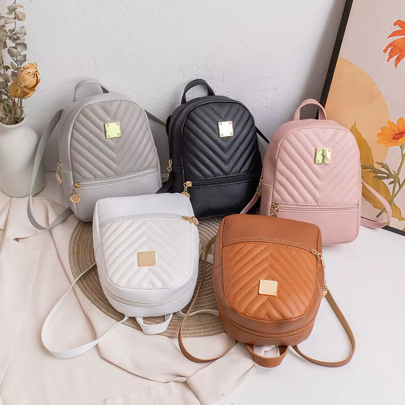 Mini sac à dos multifonctionnel en cuir PU pour femme