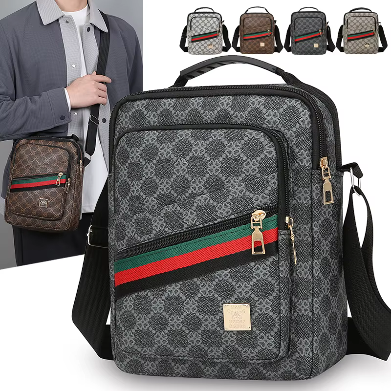 Sac bandoulière homme multi-couches grande capacité imperméable en tissu Oxford