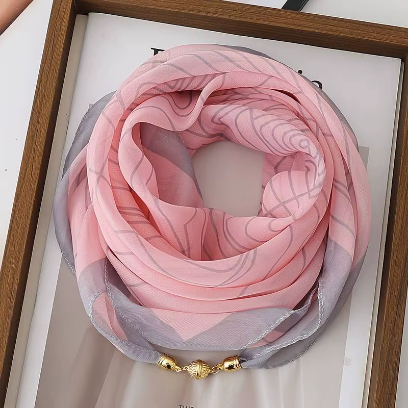 Écharpe de cou, petite écharpe polyvalente avec boucle magnétique
